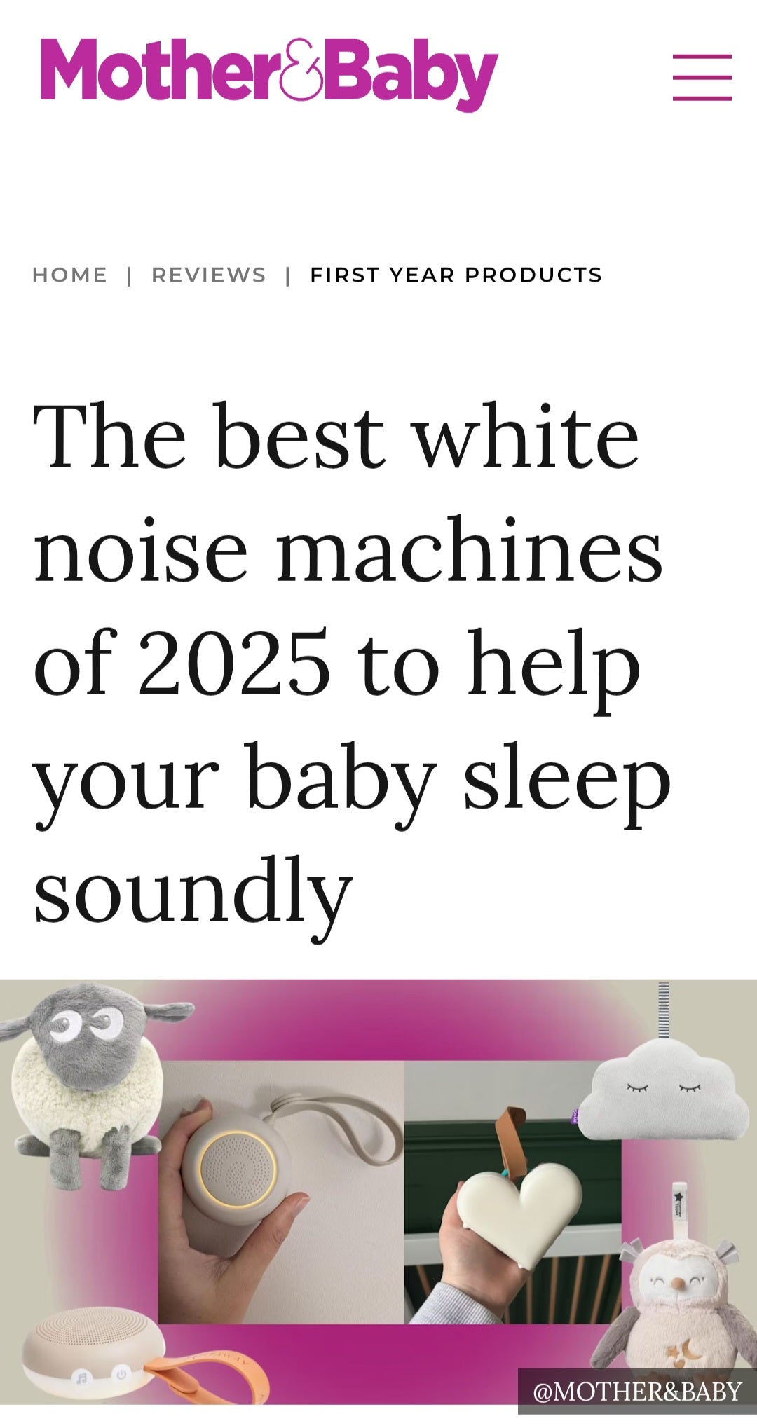 Shushiie® Named One of the Best White Noise Machines by Mother & Baby